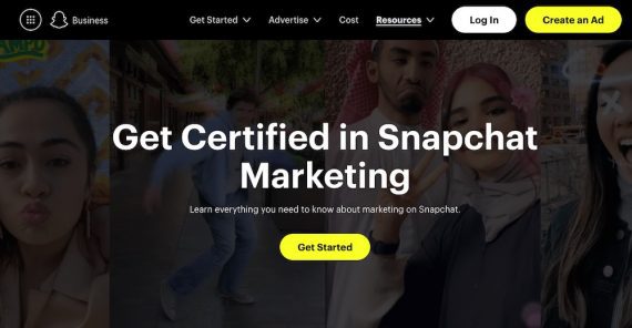 Page d'accueil de Snapchat Focus